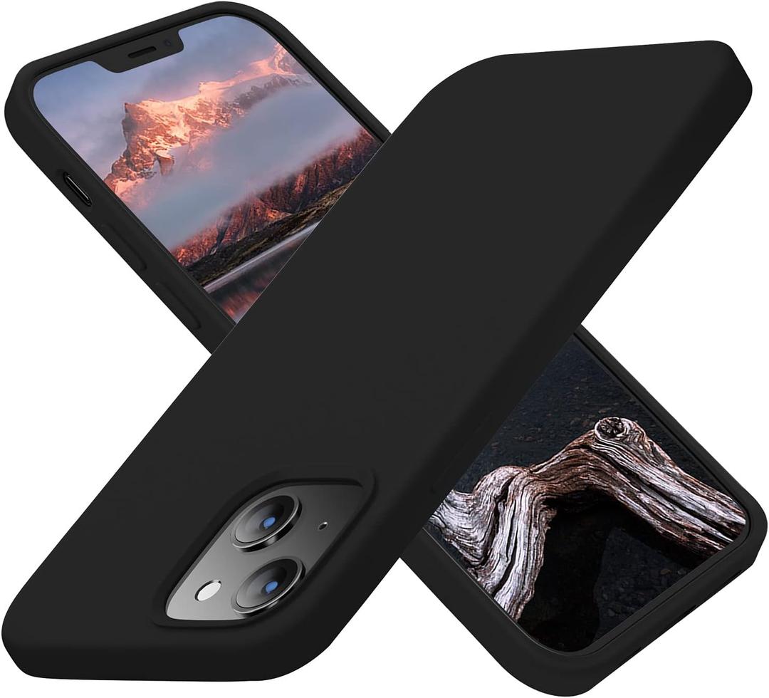 Cordking Designed for iPhone 13 Case, Designed for iPhone 14 Case, Silicone Ultra Slim Shockproof Protective Phone Case with [Soft Anti-Scratch Microfiber Lining], 6.1 inch, Black