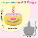 Dog Birthday Cake Toy 5.9", Larger Plush Dog Gift with Electronic Music Box, Plays Happy Birthday Song & Puppy Bark Melody, Party Decoration for All Breeds Dogs, Pink
