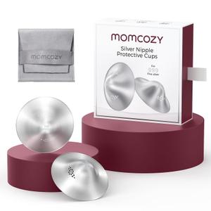 Momcozy 999 Silver Nursing Cups Original Perforated Breathable Design, 999 Silver Nipple Cover for Breastfeeding Essential, Nipple Shield for Nursing Newborn, Metal Nipple Shields, Regular, XL Size