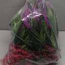 CLONG 12 Pcs Artificial Flowers for Outdoor Plants Faux Plastic Plant Fake Flower UV Resistant Plants (Purple) & HBell Artificial Flowers UV Resistant Boxwood Plants Artificial Plastic Indoor Outdoor Hanging Plants Garden Porch Window Box Decoration (Orange-Red) 12 Bundles
