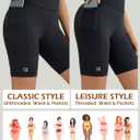 8" Women's Biker Shorts with Pockets, Tummy Control Spandex Exercise Shorts for Yoga,Workout,Running (Black, L)