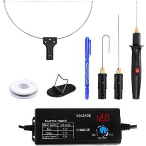 4 in 1 Foam Cutter Set with Digital Voltage Controller, GOCHANGE Electric Cutting Machine Pen Tools Kit, 100-240V /18W Styrofoam Cutting Pen with Electronic Voltage Transformer Adaptor