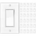 Amico 30 Pack Single Pole Light Switch with Wall Plate, UL Listed, 15A 120/277V, On/Off Rocker Paddle Interrupter Wall Switch, Grounding Screw, Residential Grade, Suitable for Home and Business, White