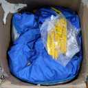 Inflatable Water Slide Bounce House with 650W Blower, 2 Climbing Walls, 2 Slides, 2 Splash Pool, Basketball Hoop, Water Gun, 216 x 194 Inch Blow Up Water Slides for Backyard Blue