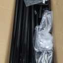 Over The Table Rod Stand with Clamps Adjustable 30"-43" Tall 47"-98" Length Black Table Arch Hanging for Wedding Birthday Party Halloween Christmas