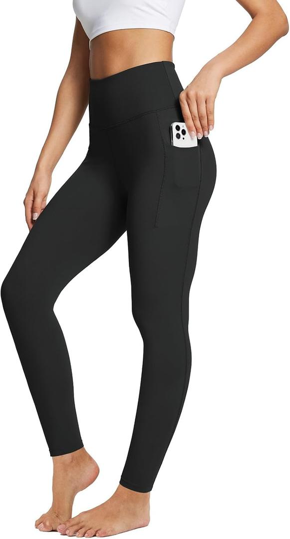 Baleaf Women's Leggings with Pockets Tummy Control Workout High Waisted Athletic 7/8 Ultra Soft Gym Yoga Ankle Pants M