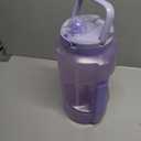 ZULU Goals 128oz Half Gallon Plastic Water Bottle with Straw and Time Marker | Large Reusable Jug with Handle and Leak Proof Lid for All Day Hydration, Gym and Outdoors, Gift Ready, Violet
