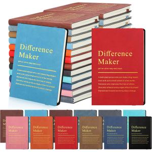 Chiisong 24 Pcs Employee Appreciation Gifts A6 Small Leather Journals Bulk Inspirational Different Maker Notebook Thank You Gift for Women Leadership Coworker Team Staff Christmas (Colorful)
