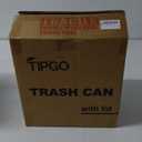 TIPGO Slim Bathroom Trash Can with Lid Soft Close, Step Pedal, 6 Liter / 1.6 Gallon Stainless Steel Trash Bin, Small Garbage Cans for Bedroom, Office, Kitchen (Matte Black)