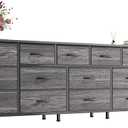 Huuger 77.6" Long Dresser for Bedroom, 16 Drawer Fabric Dresser for Closet, Wide Chest of Drawers with Storage, TV Stand for 65, 75, 85 Inch TV, 77.6" W x 13" D x 26.4" H, Grey
