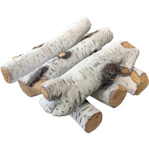 MrGas Log Gas Fireplace Logs, Ceramic Logs for Fireplace and Fire Pit, Simulated Fake firewood (6pack-Birch Wood)
