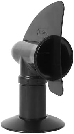 TonGass (1-Pack, Black RV Rotating Sewer Plumbing Vent Cover for RV Rotating Holding Tank Vent Wind-Powered Cover Draws Holding Tank Odors Out - Rotates 360 Degrees - Includes Mounting Hardware 4X