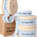 Vitalizart Welcome Baby Cotton Ribbon 5/8 Inch Natural Handmade Frayed Fringe Ribbons 15 Yd for Baby Shower Crafts Decor Gift Wrapping