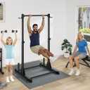 Jusgym Pull Up Station, Strength Training Workout Pull Up Bar Free Standing for Home Gym, Adjustable Heavy Duty Pullup Bar Station Outdoor/Indoor, 600LBS Weight Capacity, 46"W