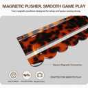 Mahjong Racks with Pushers Set of 4 Acrylic Non-Slip Tile Racks, All-in-One Pusher for American Mahjong, Lightweight & Premium (Tortoiseshell Acrylic Wave)