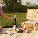 Willow Picnic Basket Set for 2 Persons with Large Insulated Cooler Bag and Waterproof Picnic Blanket, Wicker Picnic Hamper for Camping,Outdoor,Birthday