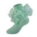 MKYSZLT Girls Ruffle Socks Toddler 4-Layer Big Lace Frilly Dress Socks Turn Cuff Fancy Pageant Sock for Baby Girl Little Kids (US, Age, 4 Years-6 Years, light green - 1 pair)