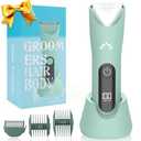 Zesuti Electric Bikini Trimmer for Women,Electric Razors for Women,Cordless Pubic Hair Trimmer,IPX7 Waterproof & LED Display Mens Ball Trimmers Bikini Shaver for Underarm Leg Arm,Gifts Green