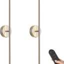 KARTOOSH Battery Operated Wall Sconces with Remote Control, Dimmable Wall Sconces Set of Two, 350Rotate, 3000K LED Nickel Wireless Wall Light for Living Room,Bedroom, Hallway, 28.3 Inch (2 Pack)