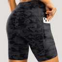 Padded Bike Shorts for Women High Waisted 4D Padding Cycling Bicycle Road Biking Shorts with Pockets (XX-Large, Camo Black)