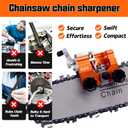 QTG Manual Chain Saw Sharpener,Adjustable Clamp & Precision Guide,Portable Metal Attachment,8-22" Chain/Electric Saws
