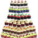 7 Tier Large Cupcake Stand, Square Cupcake Stand for 150 Cupcakes, Tiered Cupcake Holder Stand, Clear Acrylic Cupcake Tower Stand, Dessert Table Display Set for Gatherings and Celebrations