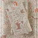 Comfort Spaces Cotton Flannel Sheets Full Size, Ultra Soft Flannel Sheet Set with 12" Elastic Pocket, Novelty Print Warm Flannel Bedding, Taupe Woodland Forest 4 Piece