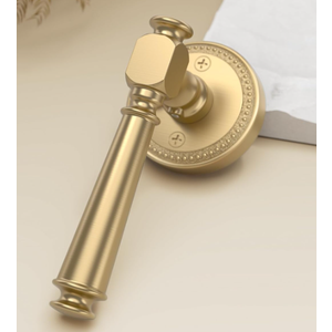 Amerdeco 1 Pack Champagne Bronze Privacy Door Handles, Champagne Bronze Interior Door Knobs,Heavy Duty Door Lever for Bedroom and Bathroom, Reversible Keyless for Right & Left Side AM0034