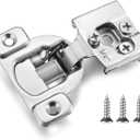 (4 Pack) 1/2 Inch Overlay Soft Close Cabinet Hinges, Kitchen Concealed Hinges for Face Frame Door, European Hinges with Brushed Nickel