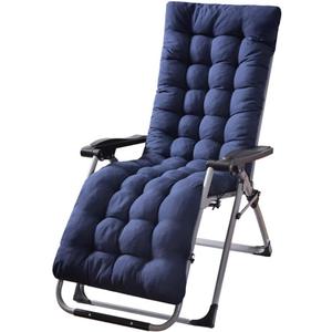 Patio Chaise Lounger Cushion, Lounge Chair Recliners Chair Cushions, Rocking Chair Sofa Cushion with 6 Ties,Thick Padded Swing Bench Cushion 61x18.89x3.14in (Navy blue)