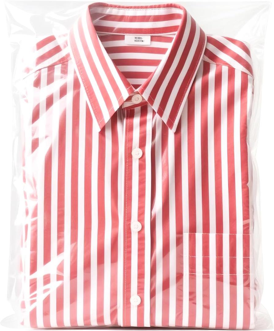 75 Pcs Clear Cellophane Bags, 12x16 Inch Resealable Poly Bag, Self Sealing Shirt Bags, Clear Bag for Clothes, Magazine, Postcard