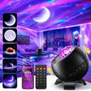 Northern Galaxy Light Projector, 300+Modes & 5 Films Star Projector, 15 White Noise & Bluetooth Northern Lights Projector,Moon Aurora Light Projector, Gifts Star Lights for Ceiling, Bedroom Decor (Black)