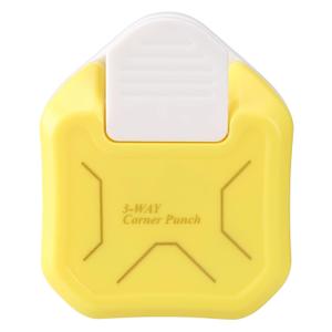 LOONENG 3 Way Chamfer Corner Punch, 3 in 1 Craft Paper Corner Cutter for Paper Crafts, Laminate, Cardstock, Business Card, DIY Projects, Photo, Card Making and Scrapbooking (Yellow)