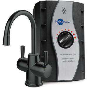 InSinkErator Stainless Steel Tank, HC250MBLK-SS HOT250 System, 2-Handle Drinking Faucet in Matte Black with 2/3-Gallon, Filter-Compatible Instant Hot/Cold Water Dispenser