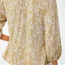 Women's Long Sleeve Blouse, Casual Shirt Top for Daily, Work & Vacation Outfits (Brown, M)