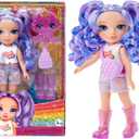 Rainbow High Littles  Amethyst Willow, Purple 5.5" Posable Small Doll with Purse, Magical Pet Dog, Girls Toy Gift, Kids Ages 4-12 Years (One Size)