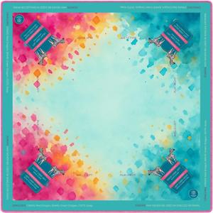 American Mahjong Mat 31.5 x 31.5 Inch Non Slip Noise Reducing Padded Game Table Mat for American Mah Jongg, Canvas Carrying Bag