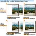 QOTIB Wood 24x24 Picture Frame with 20x20 Mat Deep Brown, Display 20x20 with Mat or 24x24 without Mat, Wood 24 by 24 Photo Frame, 24 x 24 Frame for Wall Hanging Display, Deep Brown