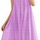 YESNO Summer Dresses for Women Casual Boho Floral Sundresses Sleeveless Scoop Neck Beach Tank Dresses S EVS Solid Purple