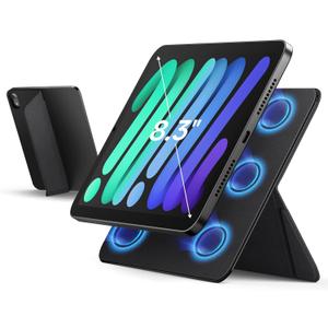 SURITCH for iPad mini A17 Pro(7th Gen)/2021(6th Gen) Magnetic Stand Holder, 8.3-inch, Slim Tablet Stand, Lightweight Portable, Support Portrait & Landscape, Tablet Holder for iPad Mini 8.3"-Black