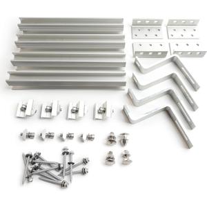 Heavy Duty Solar Mounting Kit for Concrete Tile and Slate Roofs,Complete Racking System with Aluminum Rails Clamps Hooks for Flat and Pitched Roofs,Fits Solar Panel Frames Under 35mm Thick