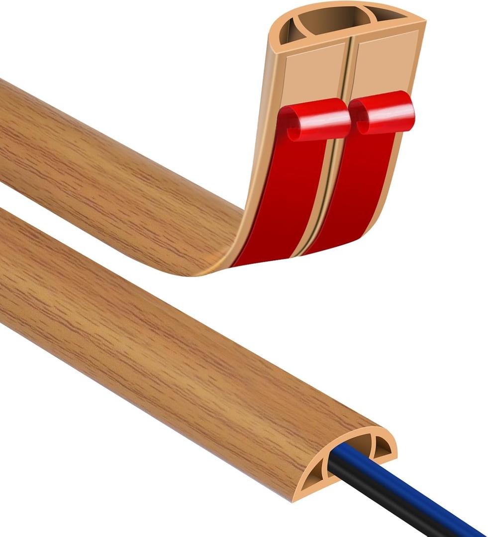 Floor Cord Covers for Wires 10FT Cable Hider Wire Cover Self Adhesive Cord Hider Floor for Offices, Homes, Workshops, Warehouses Cable Cavity 0.39" W x 0.27" H