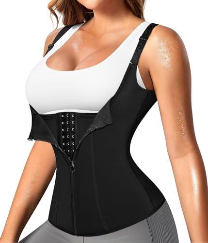 Nebility Waist Trainer for Women Corset Shapewear with Zipper Women's Waist Cincher Tank Top with Adjustable Straps Size Large