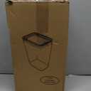 Yieach 12L White Slim Bathroom Trash Can with Lid, 3.17 Gallon Pet/ Dog Proof Kitchen Trash Can, Rectangle Thin Garbage Can, Covered Waste Basket, Narrow Small Plastic Trashcan for Room, Bedroom, Office, 3PCS