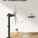 Ergear Monitor Mount for Most 13-32" Computer Screens up to 17.6lbs, Improved LCD LED Monitor Riser, Adjustable Height and Angle, Single Gaming Desk Mount Stand, Black, EGCM12