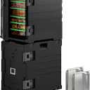 YITAHOME Insulated Food Pan Carrier, 2pcs 95 Qt LLDPE Hot Boxes for Catering w/Stainless Steel Pan, Catering Food Warmer for 6 Full-Size Pans, Stackable Design for Restaurant Family Gathering