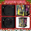 Honoson 2 Pcs Christmas Lanterns Decorative with LED String Lights Metal Hanging Xmas Vintage Lantern with Red Ribbon Berry for Indoor Outdoor Xmas Home Porch Party Decor(Deer)