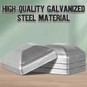 MorningRo 4 Pcs 3" x 3" Galvanized Post Caps Silver Metal Wood Fence Post Deck Covers Durable Water-Proof Uv-Proof for Decks, Patios, Fences, Waterproof Uv-Proof