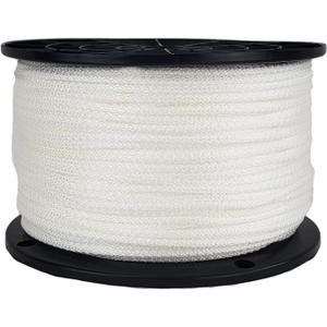 1/8" Nylon Rope, Solid Braid Utility Rope, 500 ft Spool, Dyeable Industrial Cord