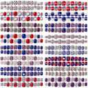 384 Pieces 16 Pack 4th of July Press On Nails Medium Patriotic Press On Nails Short Independence Day Nails Red White and Blue American Flag Nails Square False Nails Full Cover Coffin for Women Girls